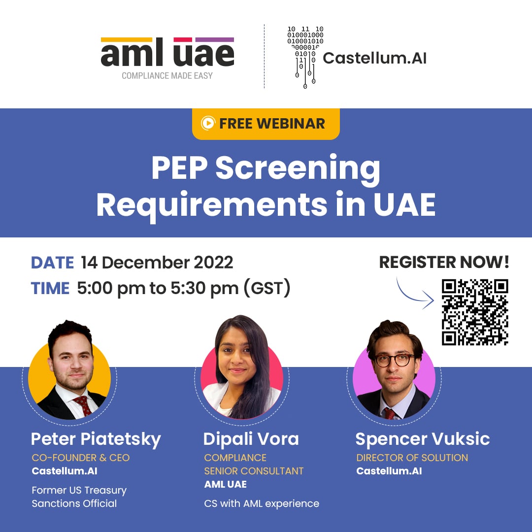 Free Webinar on PEP screening requirements in UAE